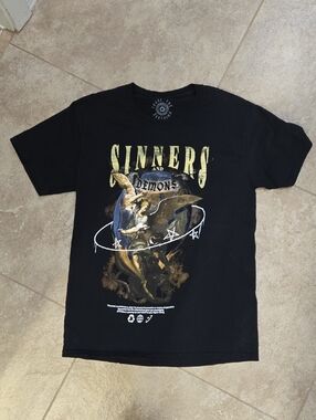 Black 'Sinners and Demons' Graphic Tee